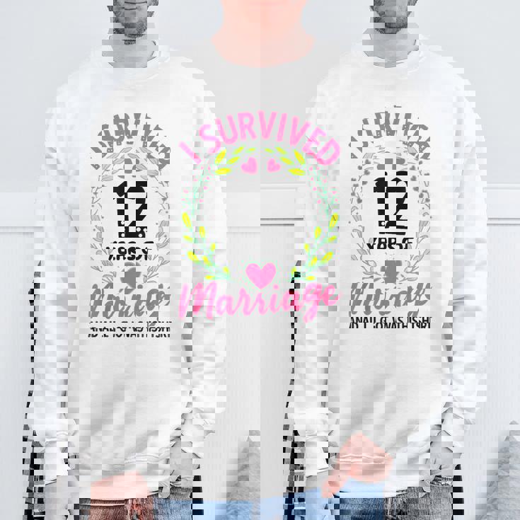 結婚12年 結婚12周年 スウェットシャツ 高齢者への贈り物