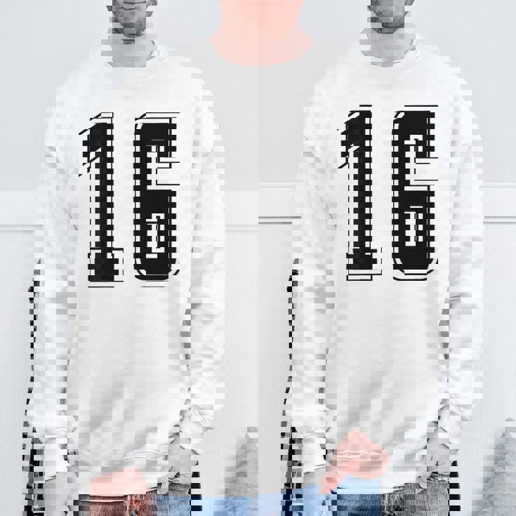 背番号 16 チーム短大スポーツ背番号付きユニフォーム スウェットシャツ 高齢者への贈り物