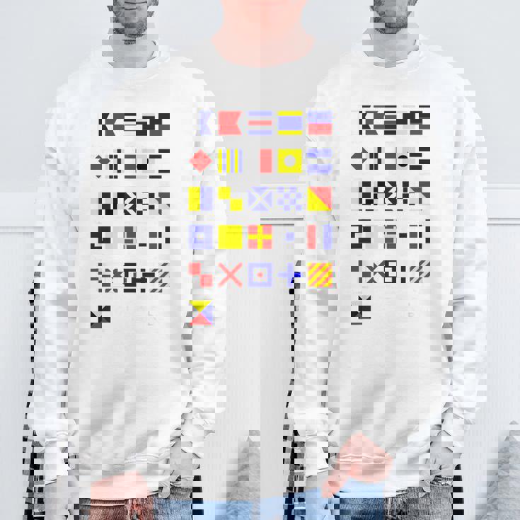 航海信号旗 アルファベット スウェットシャツ 高齢者への贈り物