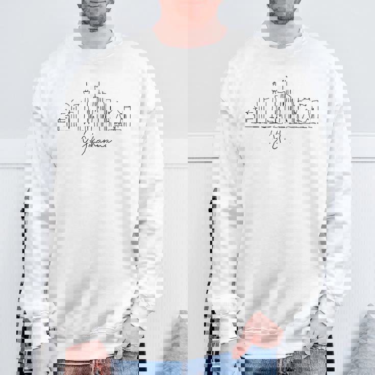 街 スカイライン 旅行 お土産 観光 横浜 日本 スウェットシャツ 高齢者への贈り物