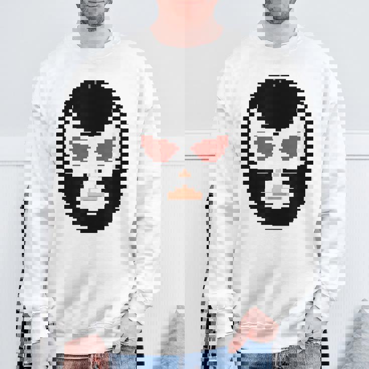 覆面レスラー マスク ピクセルアート ドット絵 怪人 プロレス スウェットシャツ 高齢者への贈り物