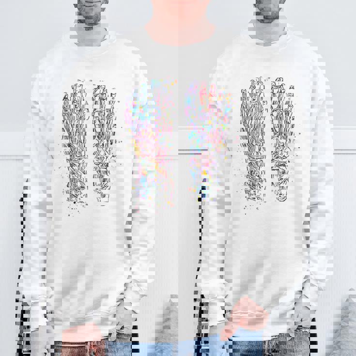 足解剖学 水彩 骨格 足 筋肉 スウェットシャツ 高齢者への贈り物