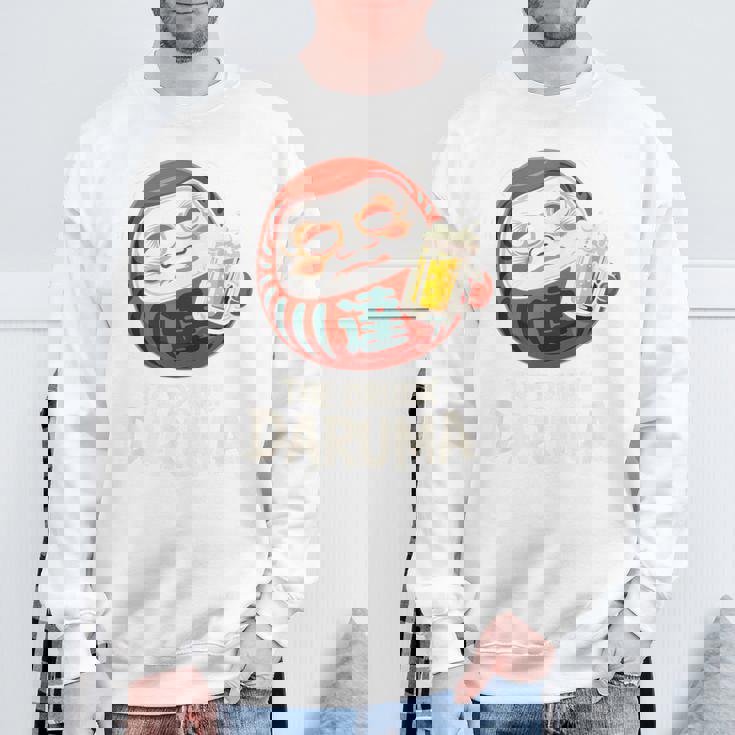 酔っぱらい だるま 日本の漢字 お土産 ビール アート 日本 ユーモア スウェットシャツ 高齢者への贈り物