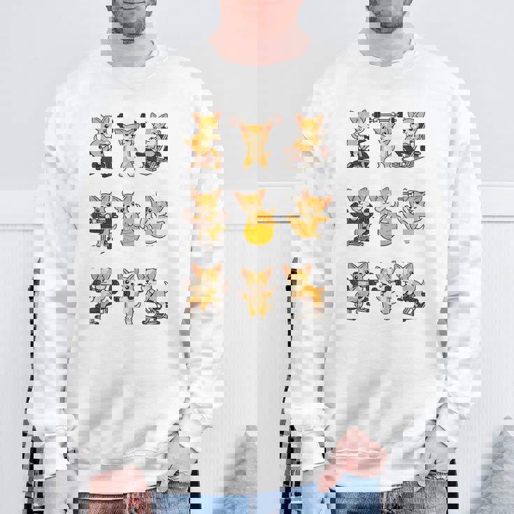 面白いtシャツ 犬 チワワ 筋トレ ジム イヌ グッズ かわいい おもしろtシャツ 面白い 服 ネタ 運動 スウェットシャツ 高齢者への贈り物