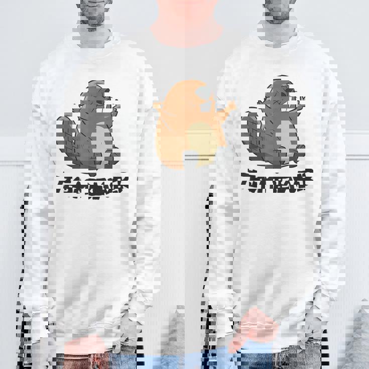 面白いビーバー分隊チームビーバー スウェットシャツ 高齢者への贈り物