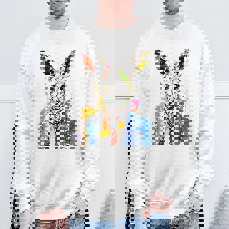 鮮やかなカンガルー、ネクタイ付き。 スウェットシャツ 高齢者への贈り物