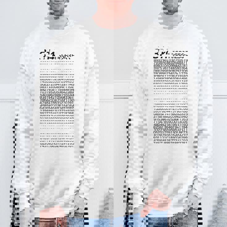 （背中側 バックプリント）314 円周率 パイ《数学》【変なデザイン屋さん】理数系 数字 面白い 長袖tシャツ スウェットシャツ 高齢者への贈り物
