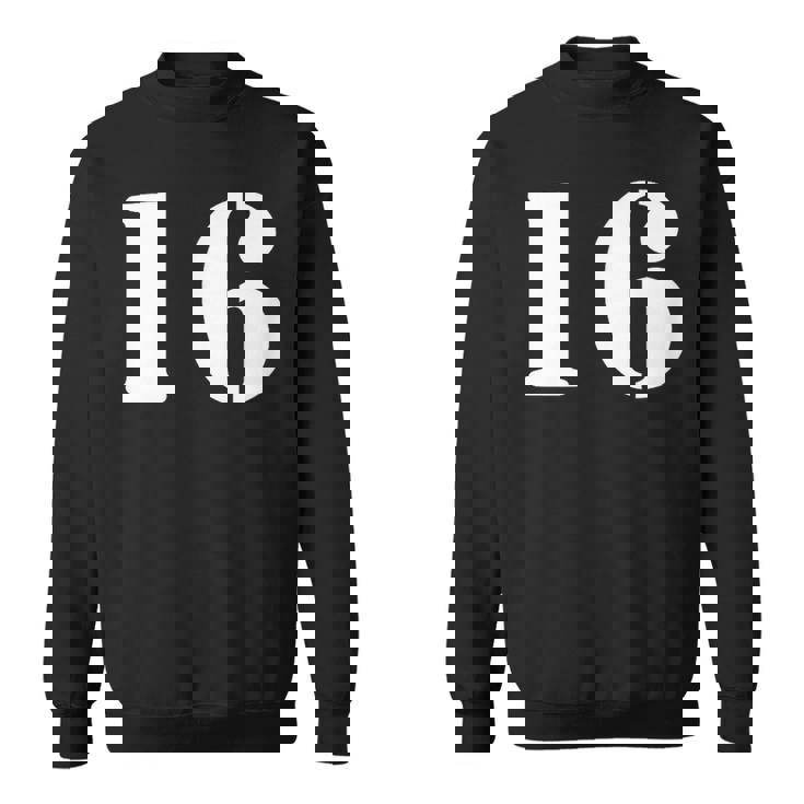 16番 16番 番号付き スウェットシャツ