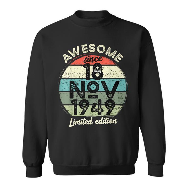 18 Novembre 1949 75E Anniversaire 75 Ans 2024 Anniversaire Sweater e