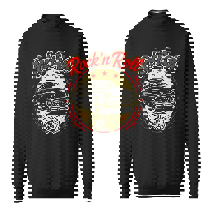 1950年代ロックンロールクラシックカーとサイコロロカビリー スウェットシャツ