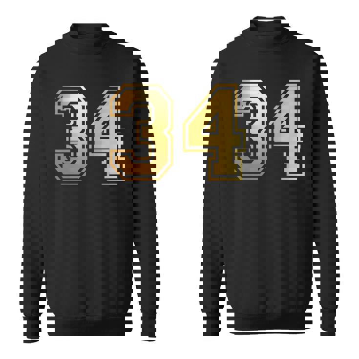 34 ナンバー34 チーム スポーツ グラフィック 代表チームのマッチング 長袖tシャツ スウェットシャツ