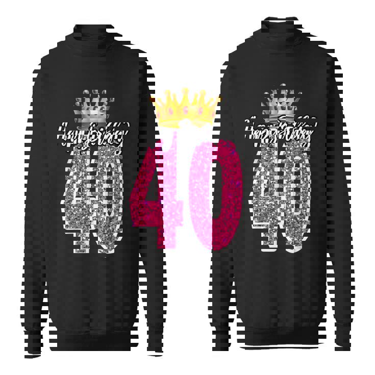 40歳 ハッピーバースデー キュート 40歳 誕生日 マッチング スウェットシャツ