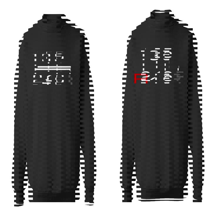 6速マニュアルシフトパターンノブ カーテーマ スウェットシャツ