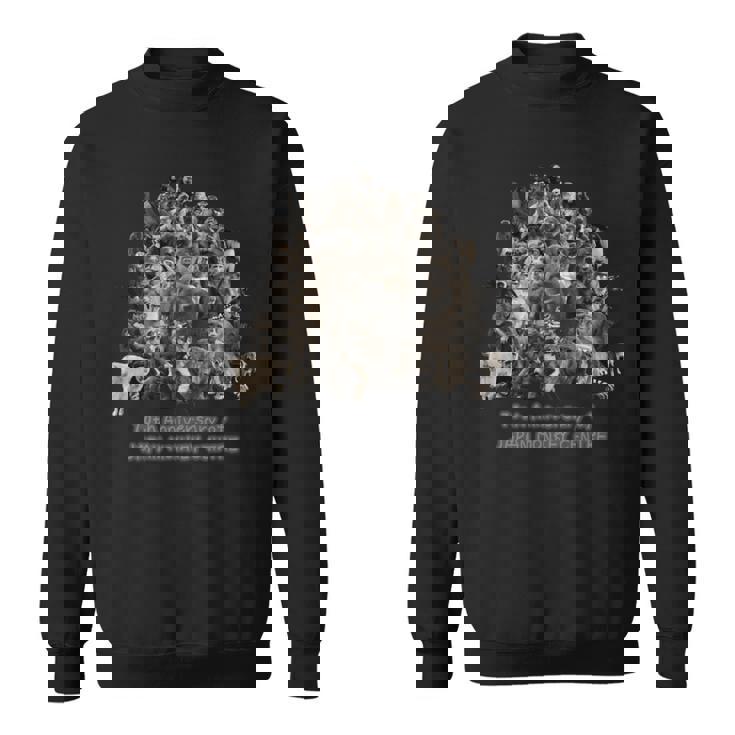 70周年だよ！70頭集合セピア 長袖tシャツ スウェットシャツ