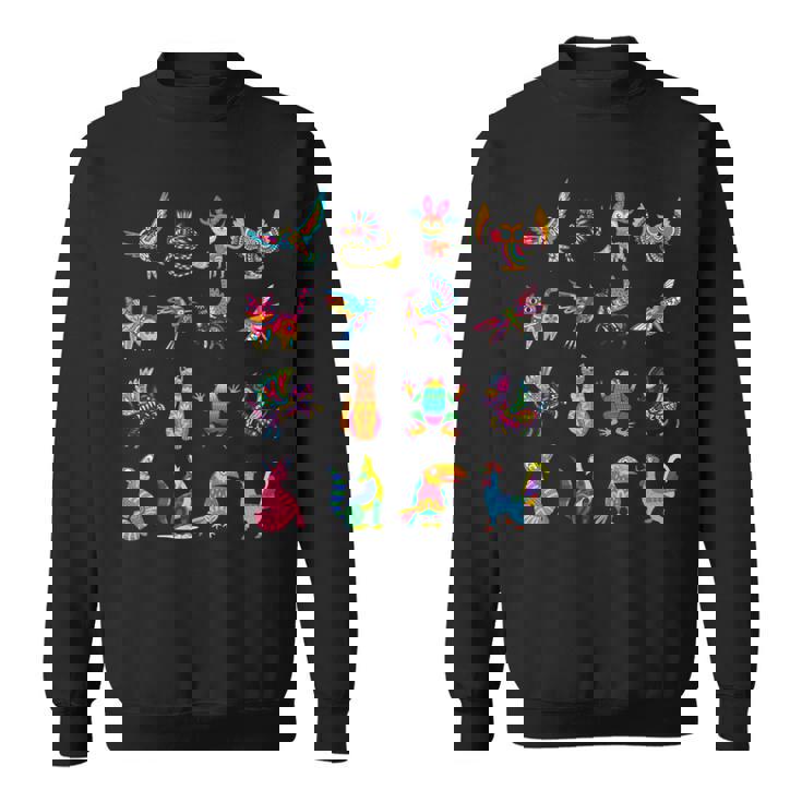 Alebrijes 動物 生き物 メキシコ 民芸品 ヒスパニック系遺産 長袖tシャツ スウェットシャツ