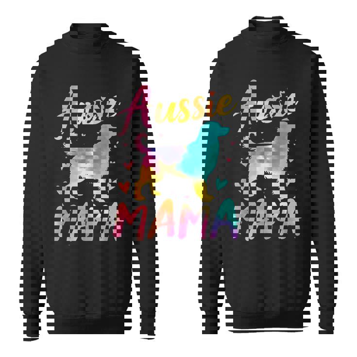 Australian Shepherd Mama Colorful Australian Shepherd Mom Sweatshirt Unisex