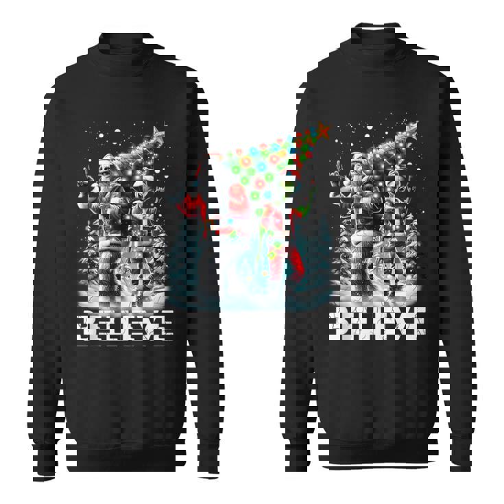 Believe Alien And Bigfoot Christmas Tank Top Sweatshirt Unisex