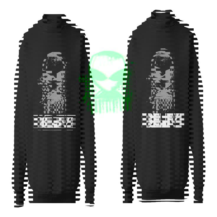 I Believe In Aliens Retro UFO Space Vibes Cosmic Lover Sweatshirt Unisex