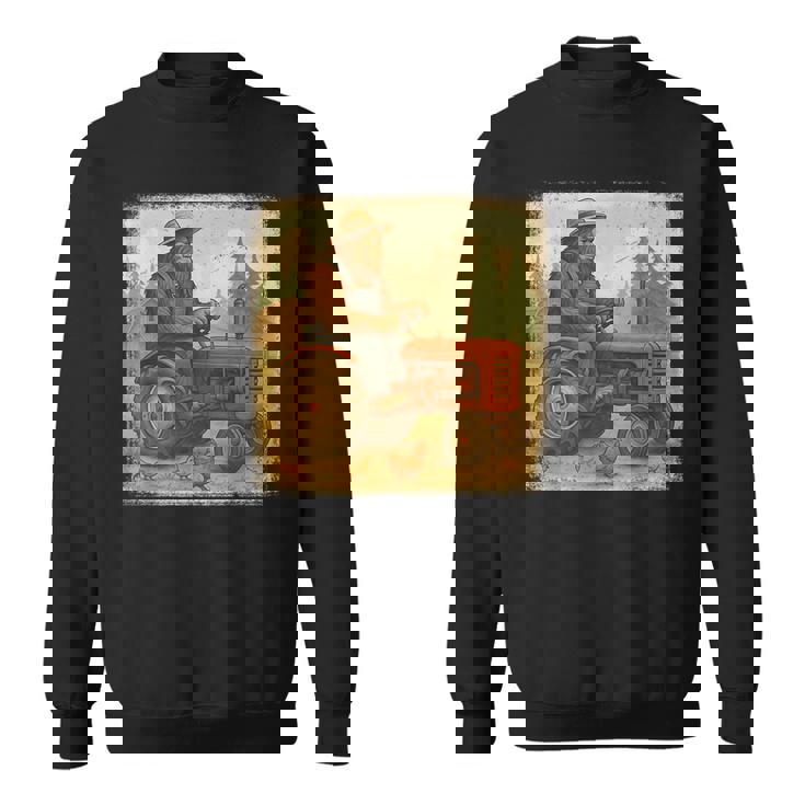 Bigfoot Driving Tractor Sasquatch Farmer Farming Sweatshirt Unisex