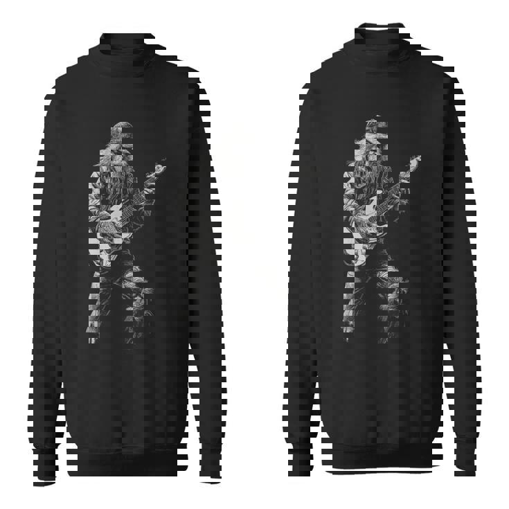 Bigfoot Playing Electric Guitar Rock On Sasquatch Sweatshirt