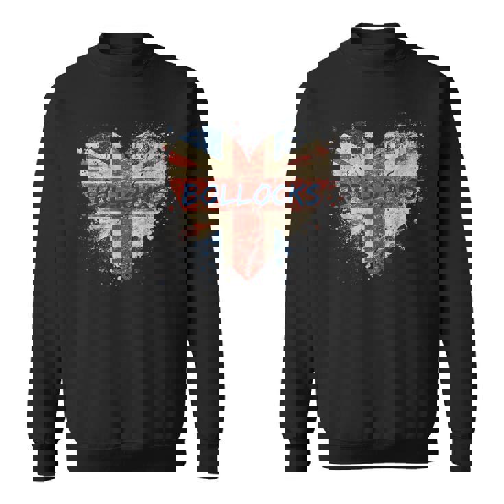 Bollocks ヴィンテージ 英国ユニオンジャック ハートペイント 飛び散り スウェットシャツ