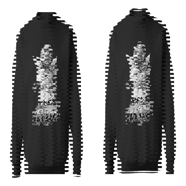 Born To Hustle タトゥーアート チカーノ・ギャングスター・エンジェル・パヤソ スウェットシャツ