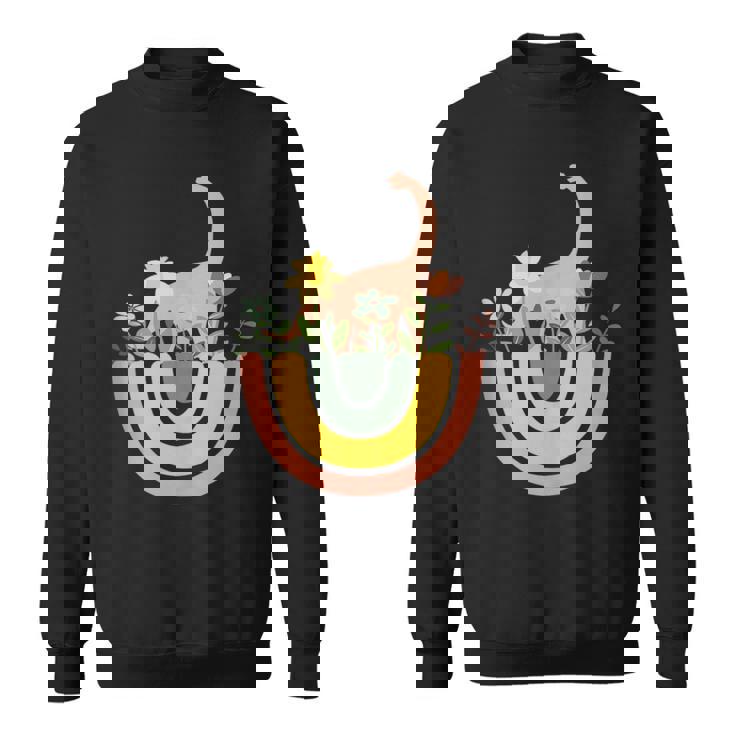 Brontosaurus Dino Rainbow Boho Bohemian Flowers Floral Tank Top Sweatshirt Unisex