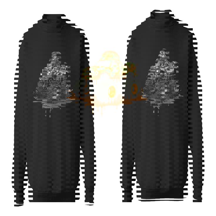 Camouflage Drip Monster Truck Army Military Soldier Tank Top Sweatshirt Unisex