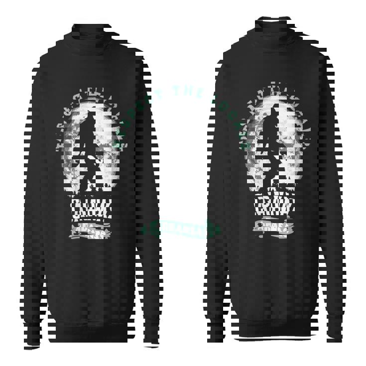 Caraway Arkansas Respect The Locals Bigfoot Sasquatch Moon Sweatshirt Unisex