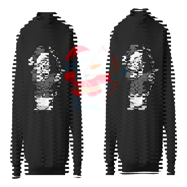 Christmas Snowman Archery Santa Hat Pajama Family Matching Sweatshirt Unisex