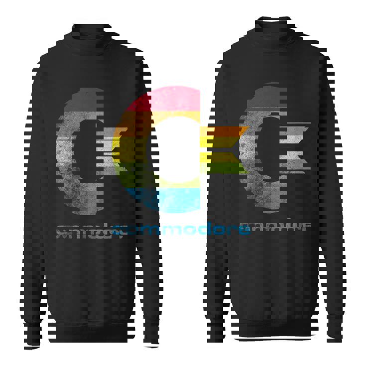 Commodore C64 大文字レインボーカラーストライプ効果 スウェットシャツ