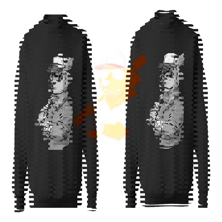 Cool Sports Dog Baseball Theme Playful Puppy Vibes Sweatshirt Unisex