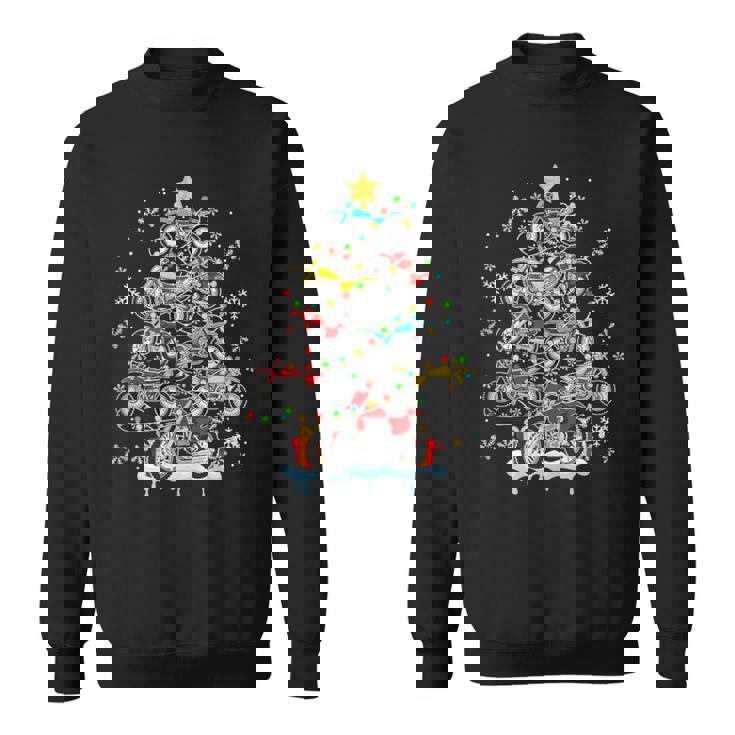 Dirt Bikes As Colorful Lights Christmas Tree Costume Biker Tank Top Sweatshirt Unisex