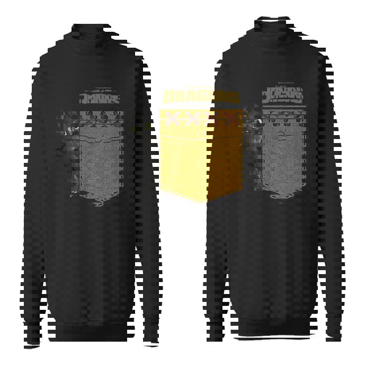 Dreamworks Dragons Toothless Leather Faux Pocket スウェットシャツ