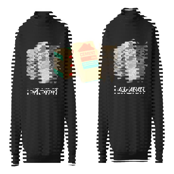 I Eat Cement 猫シャツ キッズ 面白い ダンク 猫 ミーム スウェットシャツ