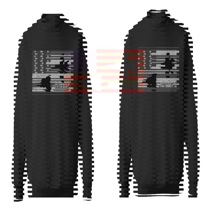 F-14 トムキャット ジェット戦闘機 アメリカの国旗 長袖tシャツ スウェットシャツ