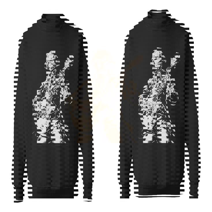 Fun George Washington Electric Guitar Rock Musician Sweatshirt Unisex