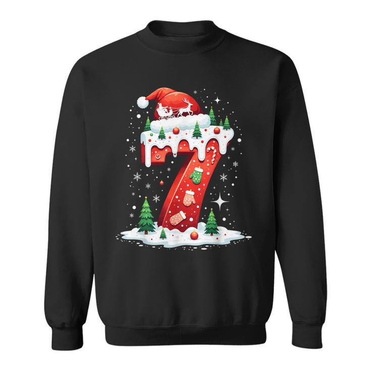 Fun Six Seven 6 7 Meme Couples Pajamas Christmas Tree Lights Sweatshirt
