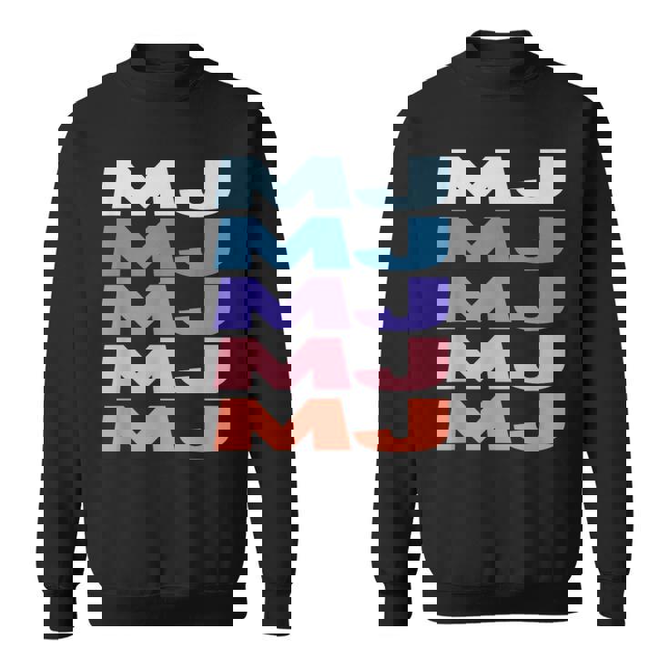 Modern Repeated Text Mj スウェットシャツ