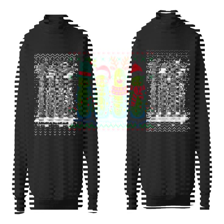 Pickles Christmas Lights Santa Hat Xmas Ugly Sweater Sweatshirt