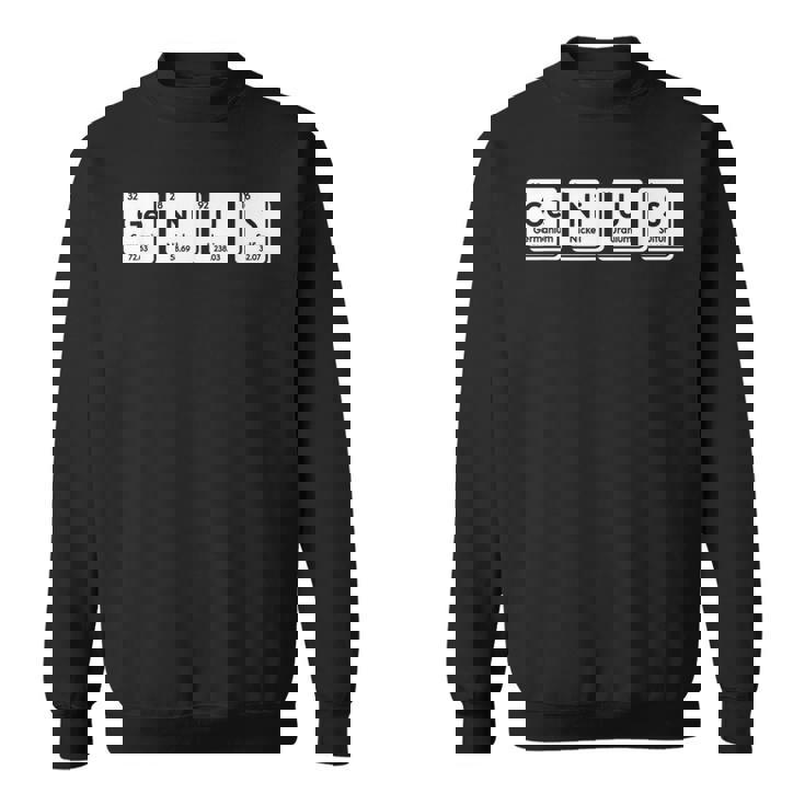 Genius Ge-Ni-U-S 化学元素科学周期表 スウェットシャツ