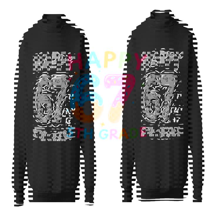 Happy 67th Day Of 5th Grade Ice Cream Drip 67 Days Kids Sweatshirt Unisex