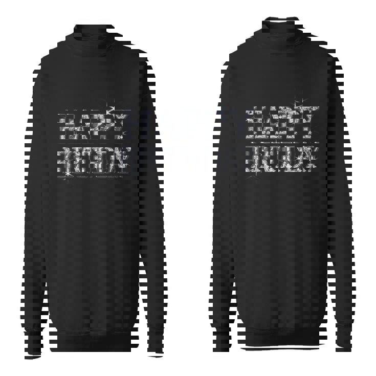 Happy Birthday ハッピーバースデー【ダイヤモンドip フォント】お誕生日 キラキラ 面白い スウェットシャツ