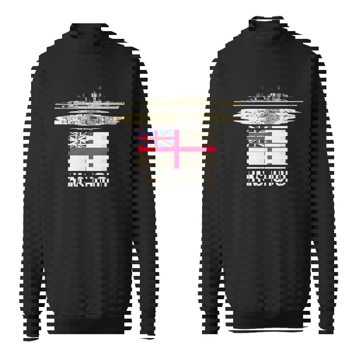 Hms Hood イギリス戦艦図 海軍旗 スウェットシャツ