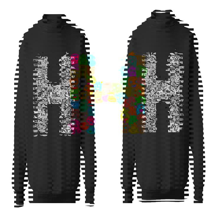 Hモンスターズ アルファベットネーム イニシャル キュート モノグラム スウェットシャツ