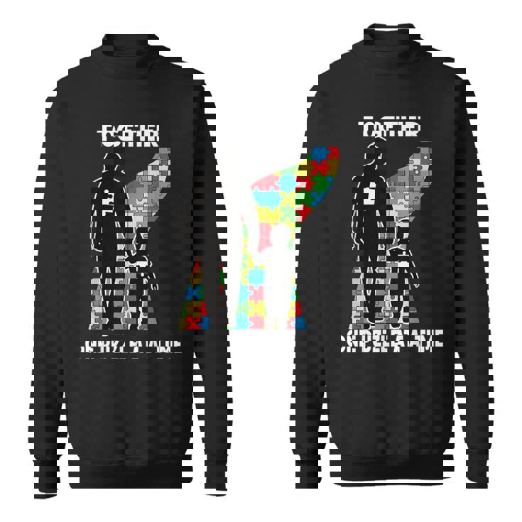 Insieme Orgoglioso Padre Figlio Autistico Ragazzi Autismo Consapevolezza Papà Felpa