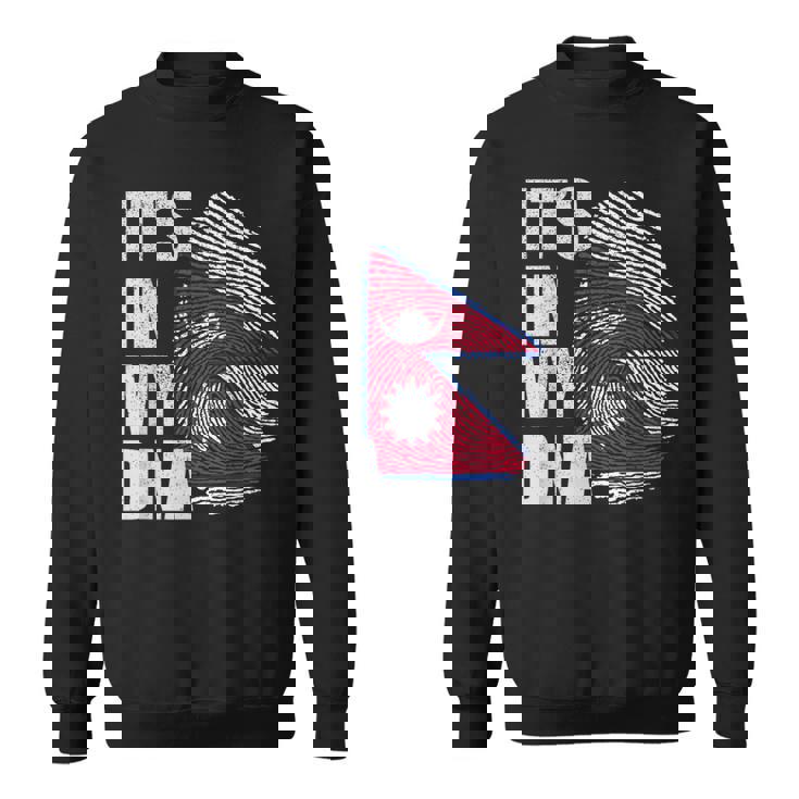 It's In My Dna ネパール ネパール国旗 指紋 スウェットシャツ