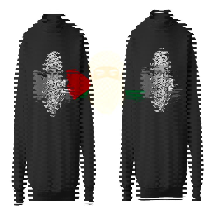 Keffiyehスカーフのパレスチナの若い男 パレスチナサポーター スウェットシャツ