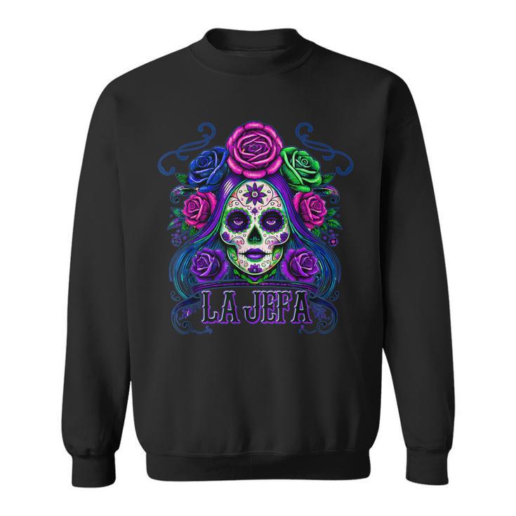 La Jefa Calavera De Azúcar Arte Femenino Mexicano Camisa de entrenamiento