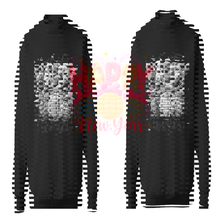 Latch Hook Yarn Crochet New Year 2026 Disco Ball Fireworks Sweatshirt Unisex